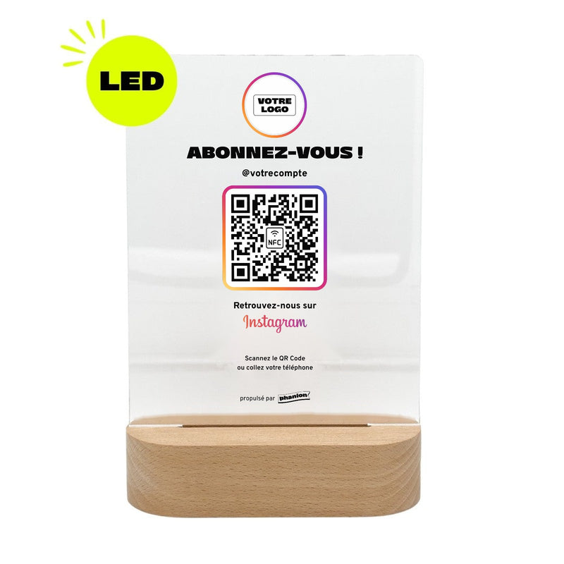 Plaque Instagram « Abonnez-vous ! » LED