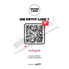 Plaque Instagram Un petit like ? personnalisée LED socle bois