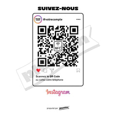 Plaque Instagram Post Instagram personnalisée LED socle bois