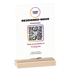 Plaque Instagram Rejoignez-nous personnalisée en acrylique