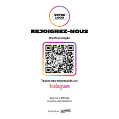 Plaque Instagram Rejoignez-nous personnalisée en acrylique