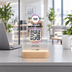 Plaque avis LED personnalisée dans une agence
