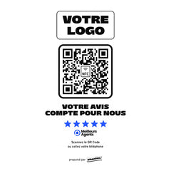 Plaque Meilleurs Agents Votre avis compte pour nous personnalisée LED socle bois