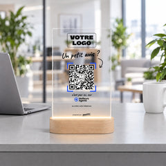 Plaque avis personnalisée LED dans une agence
