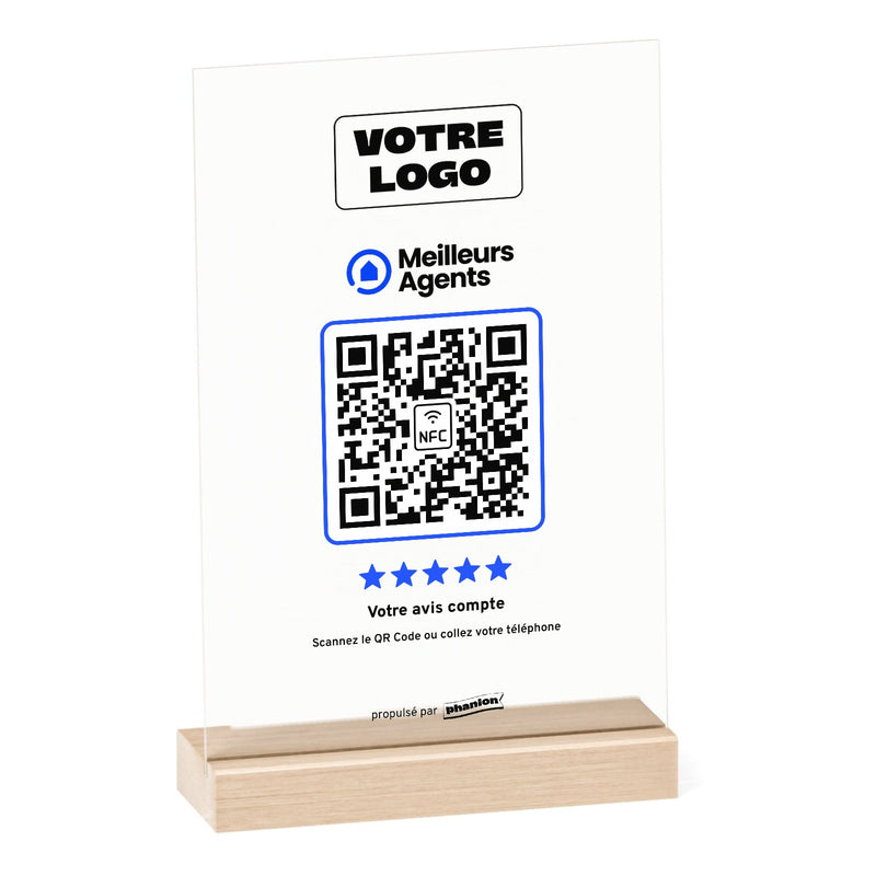 Plaque Avis Meilleurs Agents Minimaliste Acrylique