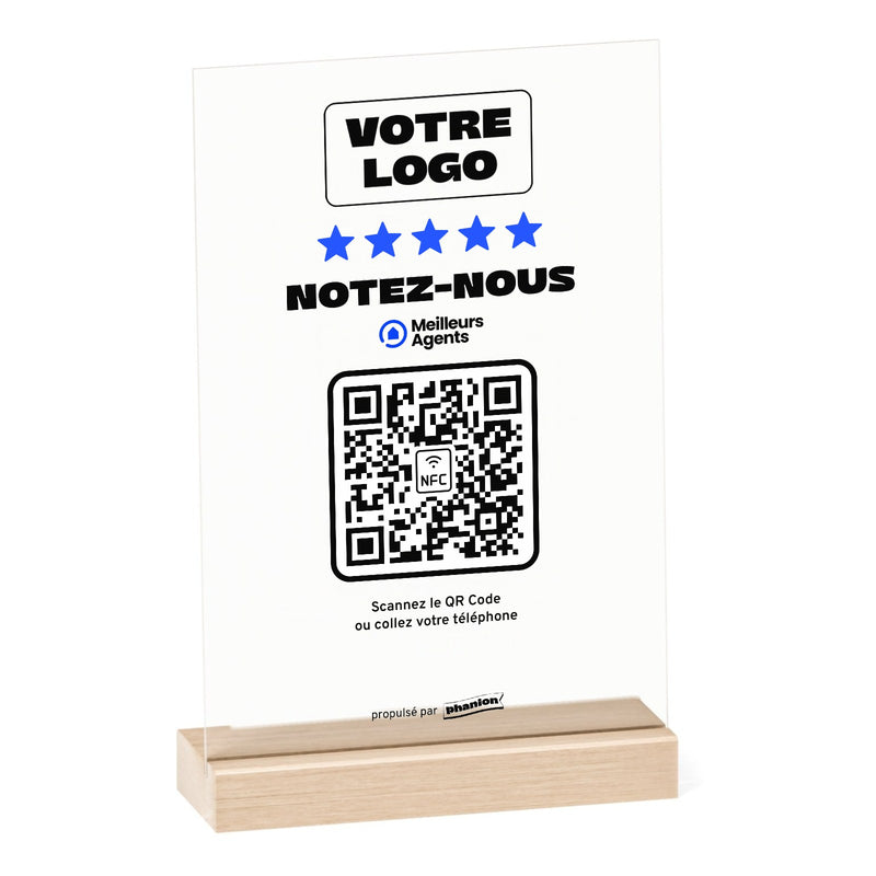Plaque Meilleurs Agents Notez-nous personnalisée en acrylique