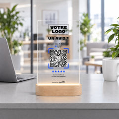 Plaque avis personnalisée LED dans une agence