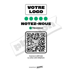 Plaque Tripadvisor Notez-nous personnalisée LED socle bois