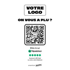 Plaque Tripadvisor On vous a plu ? personnalisée LED socle bois