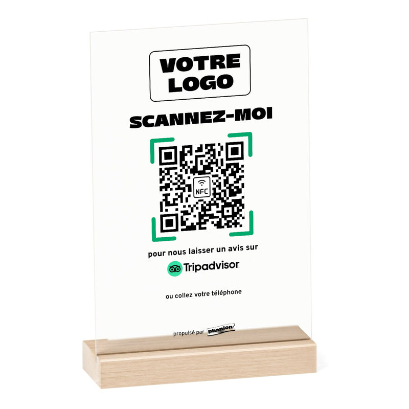 Plaque Avis Tripadvisor « Scannez-moi » Acrylique
