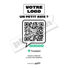 Plaque Trustpilot Un petit avis ? personnalisée LED socle bois