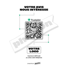 Plaque Trustpilot Votre avis nous intéresse personnalisée en acrylique