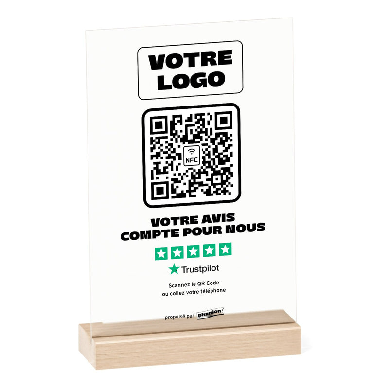 Plaque Avis Trustpilot « Votre avis compte pour nous » Acrylique