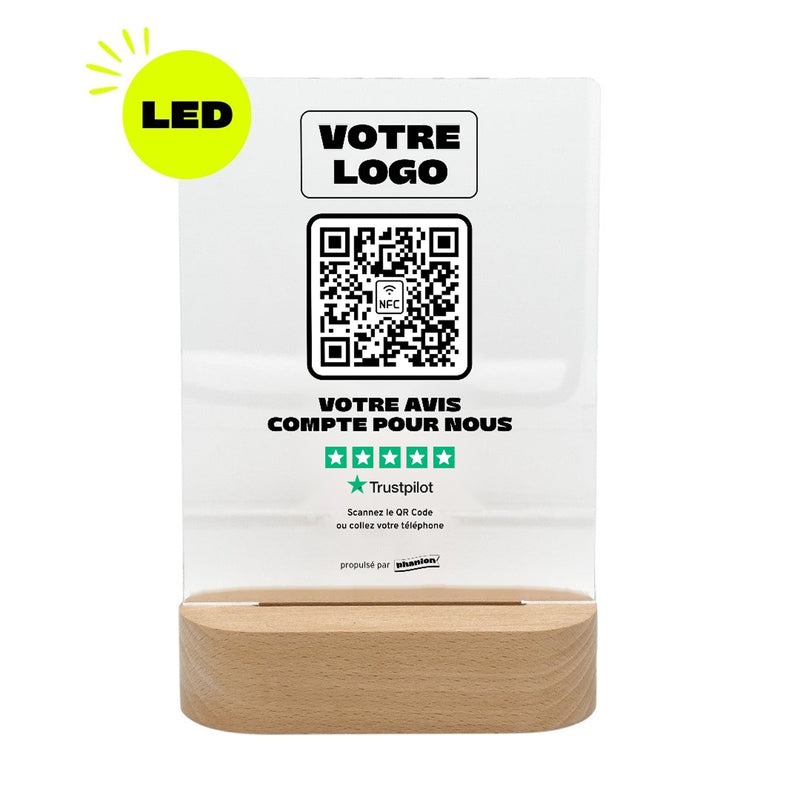 Plaque Avis Trustpilot « Votre avis compte pour nous » LED