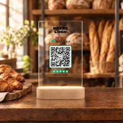 Plaque avis personnalisée LED dans une boulangerie
