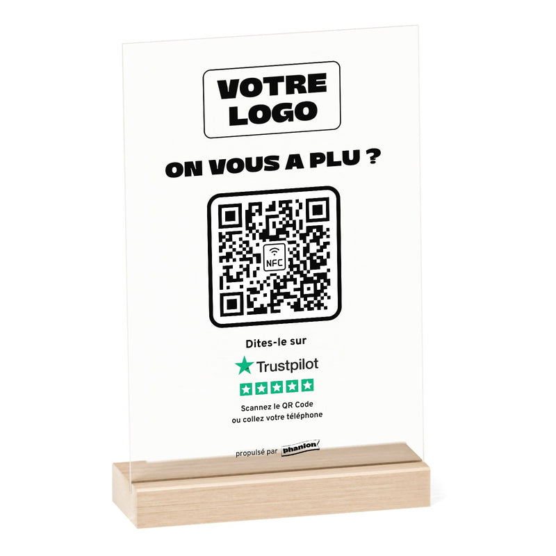 Plaque Avis Trustpilot « On vous a plu ? » Acrylique