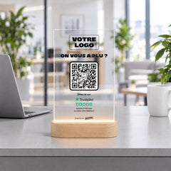 Plaque avis personnalisée LED dans une agence