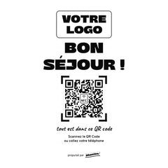 Plaque accueil Bon séjour personnalisée LED socle bois