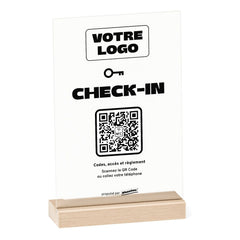 Plaque accueil Check-in personnalisée en acrylique