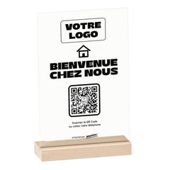 Plaque accueil Bienvenue chez nous personnalisée en acrylique