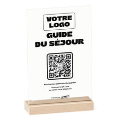 Plaque accueil Guide du séjour personnalisée en acrylique