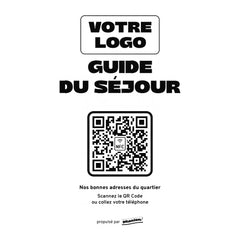 Plaque accueil Guide du séjour personnalisée LED socle bois