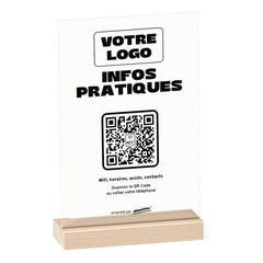 Plaque accueil Infos pratiques personnalisée en acrylique