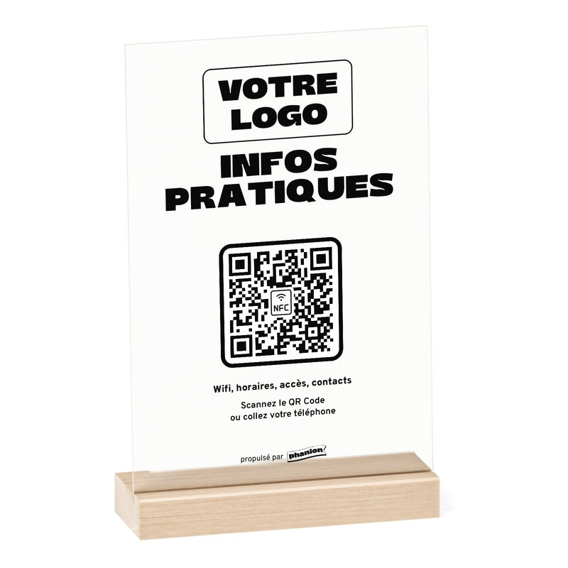 Plaque Accueil « Infos pratiques » Acrylique