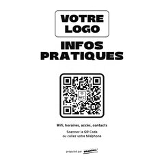 Plaque accueil Infos pratiques personnalisée en acrylique