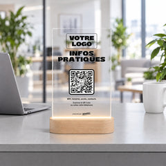 Plaque accueil personnalisée LED dans une agence