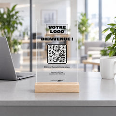 Plaque accueil personnalisée en acrylique dans une agence