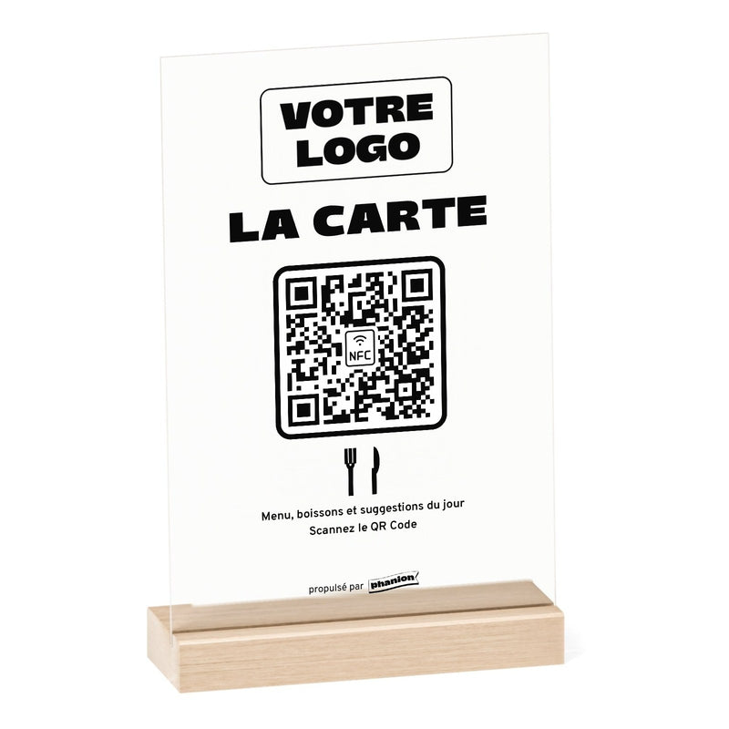 Plaque menu La carte personnalisée en acrylique