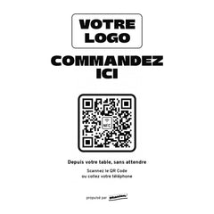 Plaque menu Commandez ici personnalisée LED socle bois