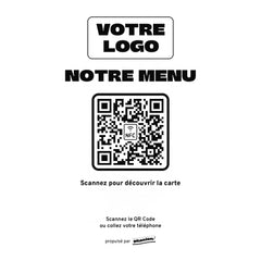 Plaque menu Notre menu personnalisée LED socle bois