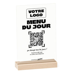 Plaque menu Menu du jour personnalisée en acrylique