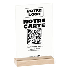 Plaque menu Notre carte personnalisée en acrylique