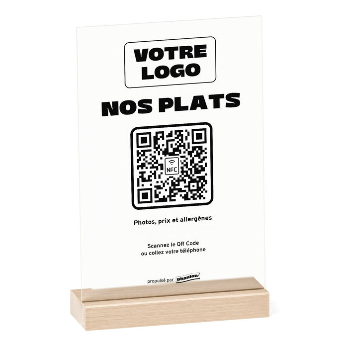 Plaque Menu « Nos plats » Acrylique