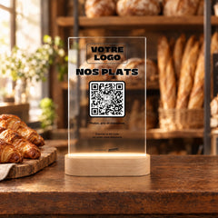 Plaque menu personnalisée LED dans une boulangerie