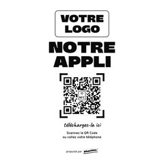 Plaque sur mesure Notre appli personnalisée LED socle bois