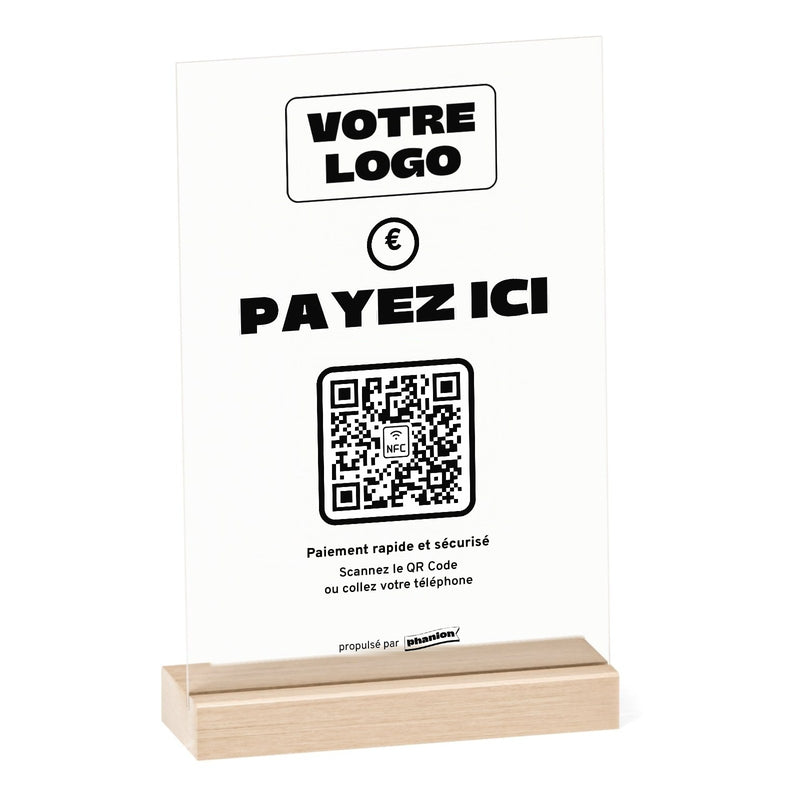 Plaque sur mesure Payez ici personnalisée en acrylique