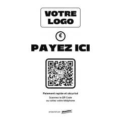 Plaque sur mesure Payez ici personnalisée LED socle bois