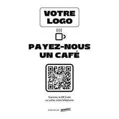 Plaque pourboire Payez-nous un café personnalisée en acrylique