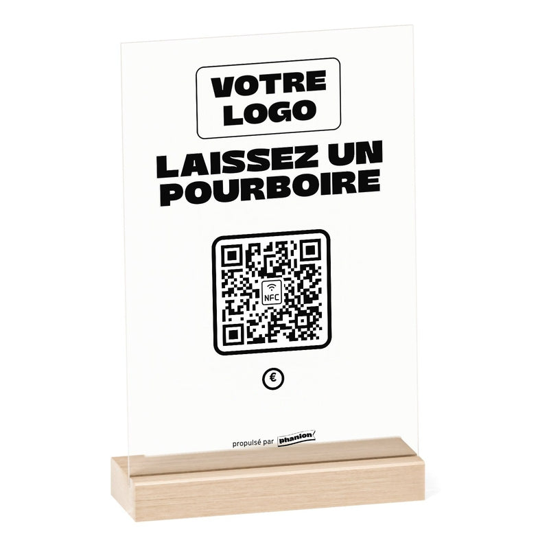 Plaque pourboire Laissez un pourboire personnalisée en acrylique