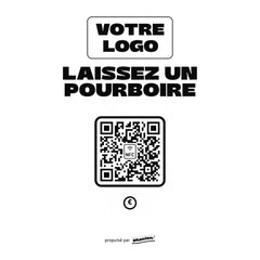 Plaque pourboire Laissez un pourboire personnalisée LED socle bois