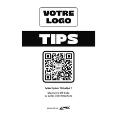 Plaque pourboire Tips personnalisée LED socle bois