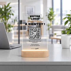 Plaque rendez-vous personnalisée LED dans une agence