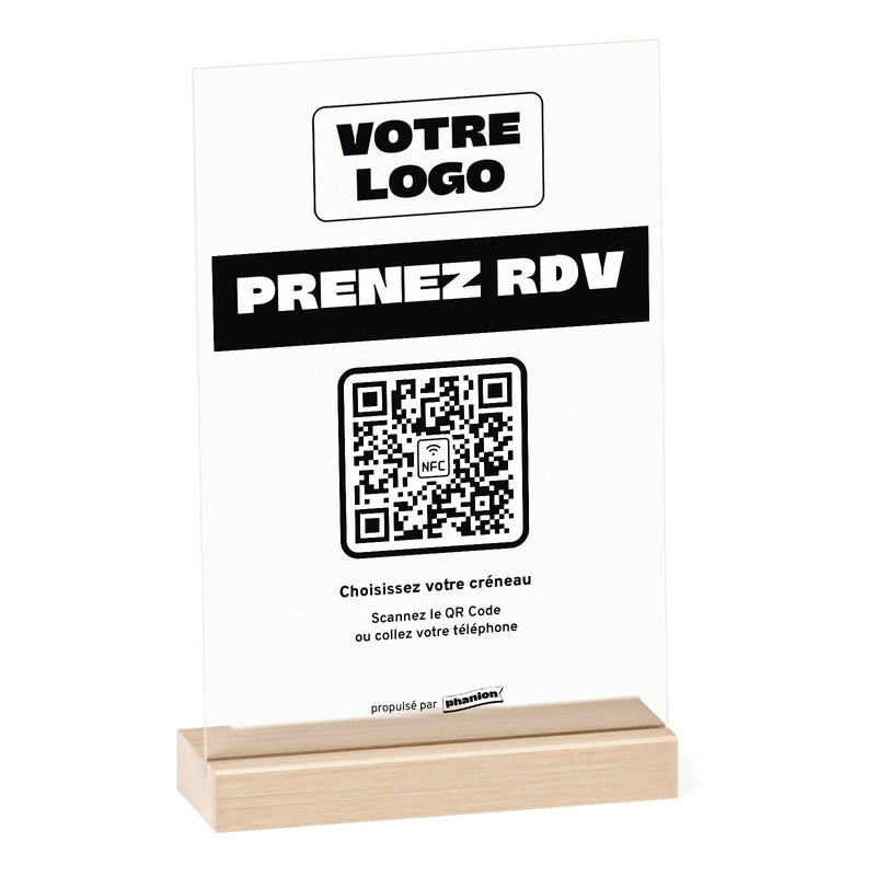 Plaque rendez-vous Prenez RDV personnalisée en acrylique