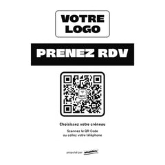 Plaque rendez-vous Prenez RDV personnalisée LED socle bois