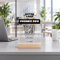 Plaque rendez-vous personnalisée en acrylique dans une agence