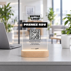 Plaque rendez-vous personnalisée LED dans une agence